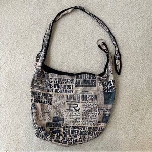 Lightweight Harry Potter Bioworld Daily Prophet Shoulder Hobo Bag